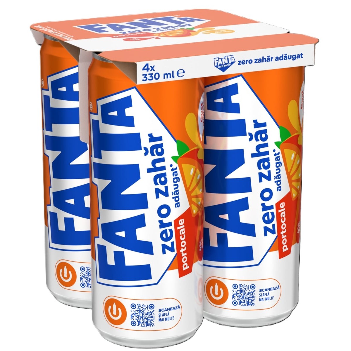 Fanta Portocale Zero Zahar Bautura racoritoare carbogazoasa doza 4