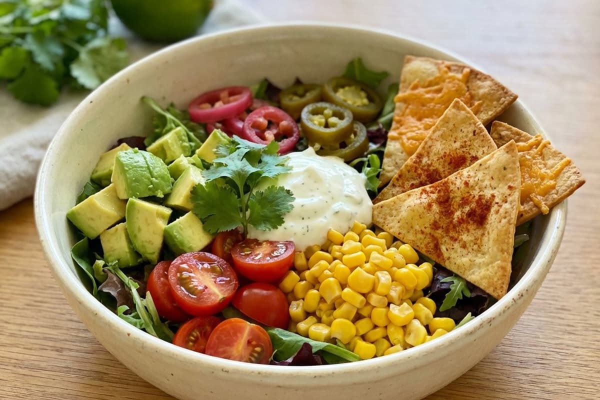 Taco Salad with Homemade Tortilla Chips