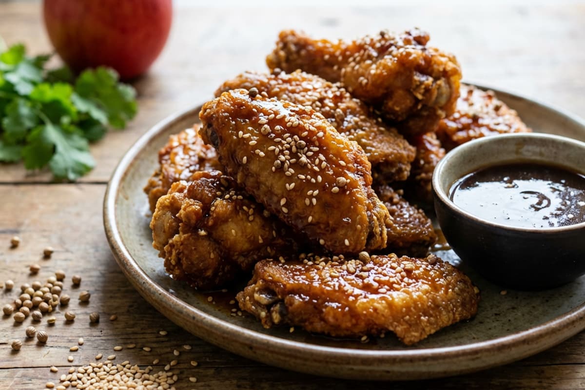 Fried Chicken Wings with Teriyaki Sauce
