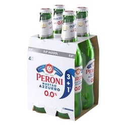 Peroni 0.0% Alcoholic Bottle Blonde Beer 3+1pack