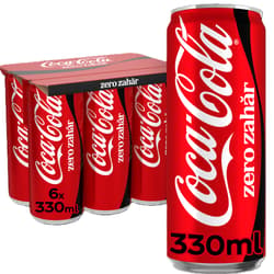 Coca-Cola Zero Zahar Bautura racoritoare carbogazoasa doza 6 pack
