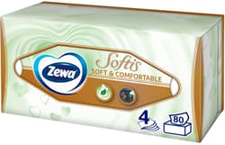 Zewa Softis Soft & Comfortable Servetele faciale, 4 straturi, 80 bucati