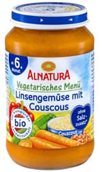 Alnatura ECO Meniu cu linte si legume cu cous cous, de la 6 luni