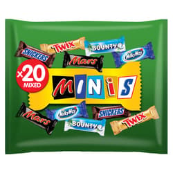 Minis Mix cu mini batoane de ciocolata cu lapte Snickers, Mars, Twix, Bounty, Milky Way