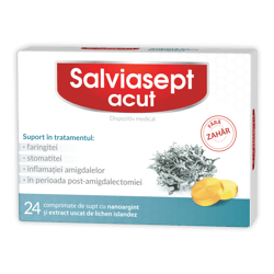 ZDROVIT SALVIASEPT ACUT FARA ZAHAR 24 COMPRIMATE DE SUPT + 20%