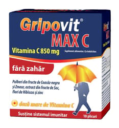 ZDROVIT GRIPOVIT MAX C FARA ZAHAR 10 PLICURI
