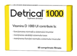 ZDROVIT DETRICAL D3 1000UI X 60 COMPRIMATE FILMATE