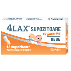 4LAX GLYCERIN BABY SUPPOSITORIES 12PCS
