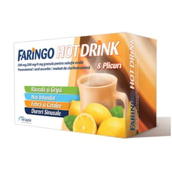 FARINGO HOT DRINK 500MG/200MG/4MG X 8PLICURI