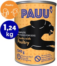Pauu bucatele cu pasare in sos pentru caini