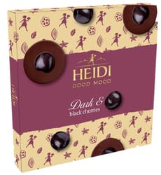 Heidi Good Mood Praline din ciocolata amaruie si cirese negre