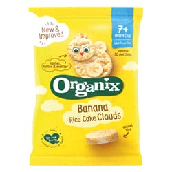 Organix Clouds ECO Rondele din orez cu banane, 7 luni+