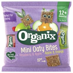 Organix ECO Mini Wholegrain Oat Bars with Apple, Raspberry & Apple, Orange, 12 months+
