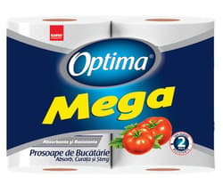 Sano Prosoape din hartie Optima Mega cu 2 straturi, 2 role