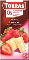 Torras Ciocolata alba cu capsuni fara zahar, fara gluten