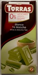 Torras Ciocolata alba cu ceai matcha fara zahar, fara gluten