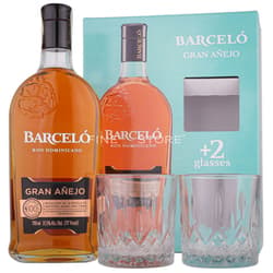 Ron Barcelo Gran Anejo Rum With 2 Rum Glasses
