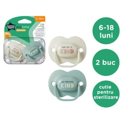 Tommee Tippee Anytime Suzeta ortodontica, 6-18 luni, verde/alb, 2 buc
