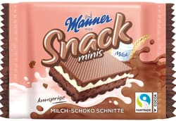 Manner Snack Minis Napolitane cu cacao umplute cu crema de lapte, cacao si biscuiti 5x25g