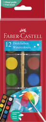 Faber-Castell Set acuarele 12 culori, 24 mm + pensula