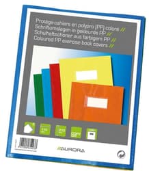 Aurora Set of 5 PP covers with label, A5 format, assorted colors