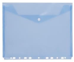 D.Rect Mapa A4 cu capsa si perforatii, plastic transparent albastru
