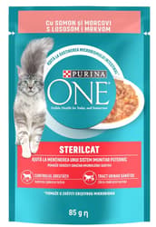Purina One Steril Hrana umeda cu somon si morcov pentru pisici