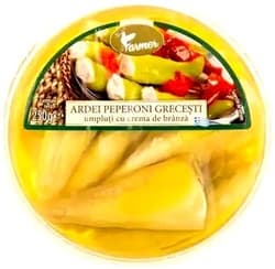 Green Peperoni Peppers Filled With Cream Chesse