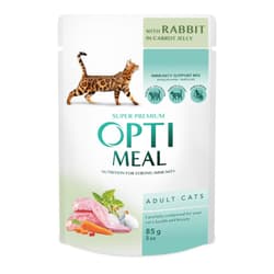 OPTIMEAL Wet cat food with rabbit in carrot jelly