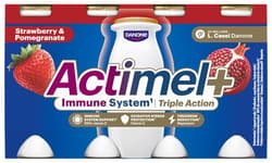 Actimel Iaurt de baut cu capsuni si rodie, vitamine (D si C) si magneziu 8x100g