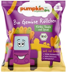 Pumpkin Organics ECO Snack tubulete din porumb cu dovleac, rosii si spanac, 12+