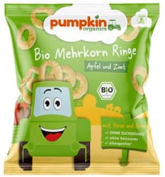 Pumpkin Organics ECO Snack inele din multicereale cu mere si scortisoara, 8+