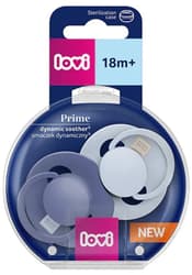 Lovi Dynamic Prime Set 2 silicone pacifiers 18+ months, baby blue
