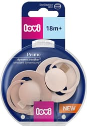 Lovi Dynamic Prime Set 2 Silicone Pacifiers 18+ Months, Nude