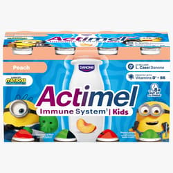 Actimel Actikids Peach Yogurt Drink 1.4% fat with Danone House L. and vitamins B6, D (8x100g)