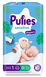 Pufies Sensitive Scutece marimea 1 Newborn, 2-5 kg pachet New born