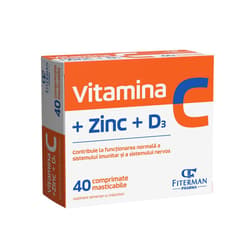 Vitamina C+Zinc+D3, comprimate masticabile