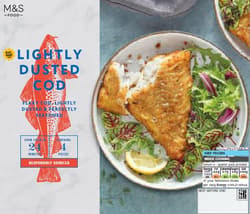 Marks & Spencer Fileuri de cod in strat subtire de faina asezonata 4 x 112g