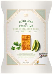Marks & Spencer Tortilla chips cu porumb, coriandru, lime si ardei iute Habanero