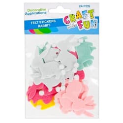 Craft with Fun Accesorii creatie fetru, sticker, diverse modele, set 24 buc