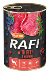 Rafi Pate pentru caini cu carne de vita, afine si merisoare