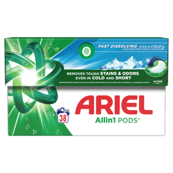 Ariel Alpine Detergent capsule pentru rufe, 38 spalari