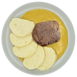 Pappudia Muschi de vita cu sos de smantana si galuste