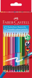 Faber-Castell Set creioane colorate 12 culori cu guma ECO