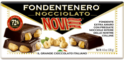 Novi Ciocolata extra neagra cu 72% cacao, cu alune intregi