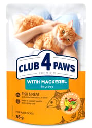 Club 4 Paws Hrana umeda pentru pisici cu macrou in sos