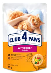 Club 4 Paws Hrana umeda pentru pisici cu vita in jeleu