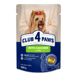 Club 4 Paws Hrana umeda pentru caini adulti cu pui in jeleu