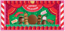 Marks & Spencer Calendar advent cu ciocolata cu lapte si neagra, ciocolata cu biscuiti si bomboane umplute cu bezea si caramel