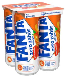 Fanta Portocale Zero Zahar Bautura racoritoare carbogazoasa doza 4 pack